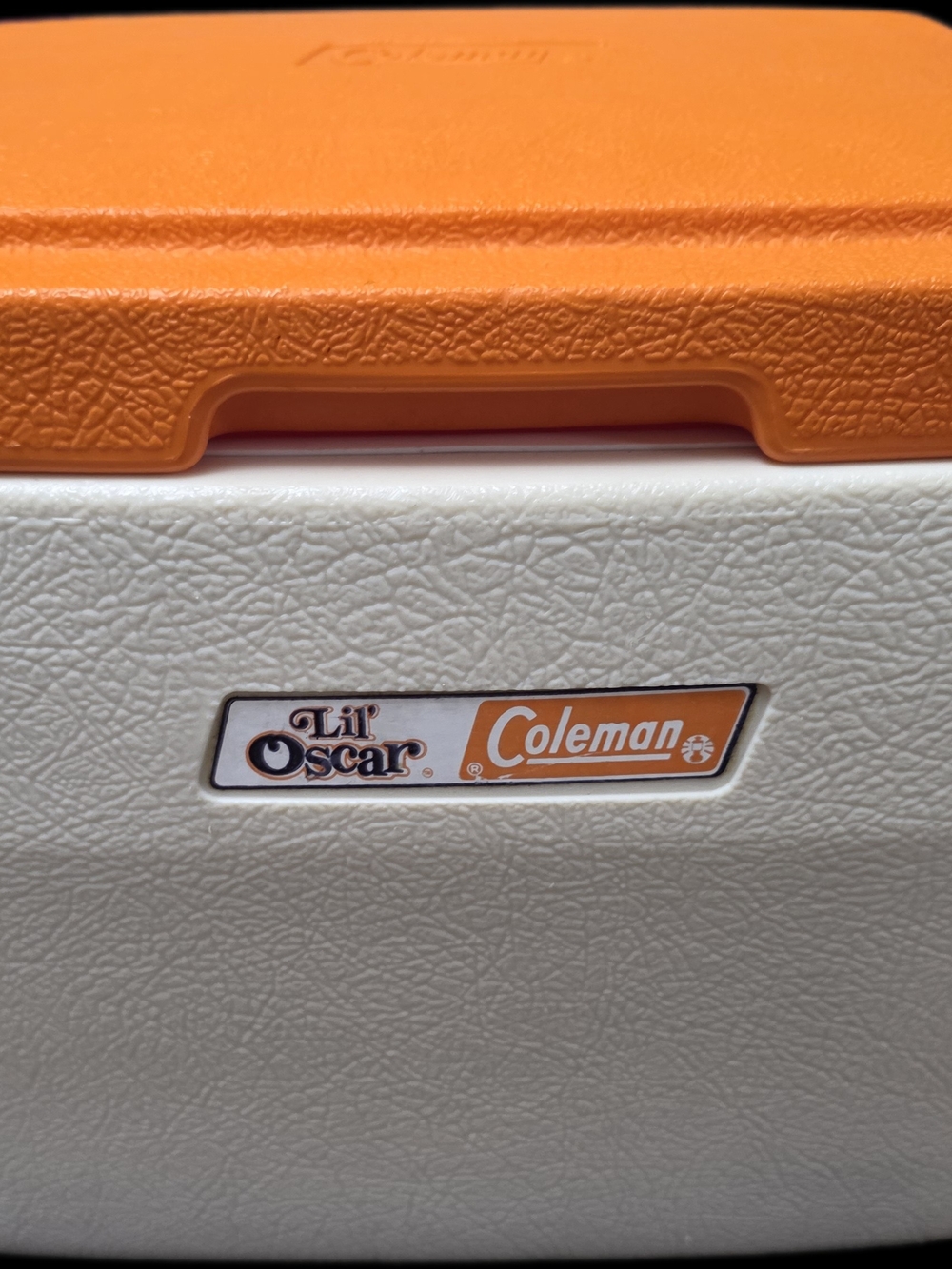 80's Vintage Coleman Lil' Oscar 5272 8 Qt Orange White Cooler Made USA Camping